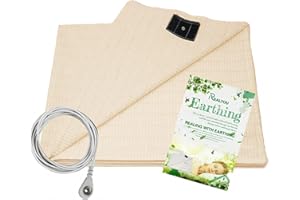 MENAYODA Prześcieradło uziemiające, mata uziemiająca dla lepszego snu, wygodne i oddychające, antystatyczny materac z funkcją uziemienia (68 x 132 cm)