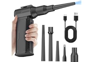 IFYFUL Compressed Air Duster, Brushless Motor with 130000 RPM Speed, 4-Gear Electric Handheld Blower Cleaner for PC, Keyboard, House, Car