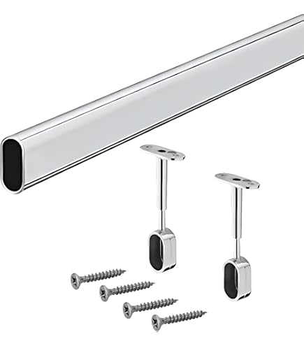 4 pièce SOTECH Tringle de Penderie Support Central pour Tubes de Penderie ronds 25 mm Support de tringle de penderie Support de tube de penderie