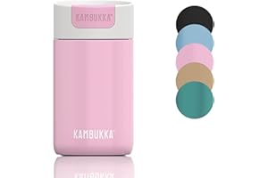 KAMBUKKA izolowany kubek do kawy (300 ml) – termos bez wycieków: technologia Snapclean® – idealny do gorących i zimnych napojów – antypoślizgowa dno – stal nierdzewna – model "OLYMPUS Pink Kiss"