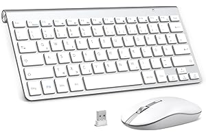PINKCAT Mini Tastatur Maus Set Kabellos 2.4 GHz Kabellose Tastatur und Maus Ergonomisch Slim Tastatur Deutsch QWERTZ Layout 12 FN-Tasten Leise Funktastatur mit Maus für PC/Laptop/Smart TV