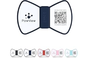 PawView NFC Dog Tag - Personalised QR Code Tag with Online Profile, Discovery Notification, Waterproof Silicone, No Subscription Required