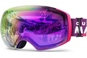 OutdoorMaster Maschera da Sci PRO, Senza cornice, Lenti intercambiabili Occhiali da Sci Snowboard, Protezione UV400 Maschera Sci da Donna&Uomo
