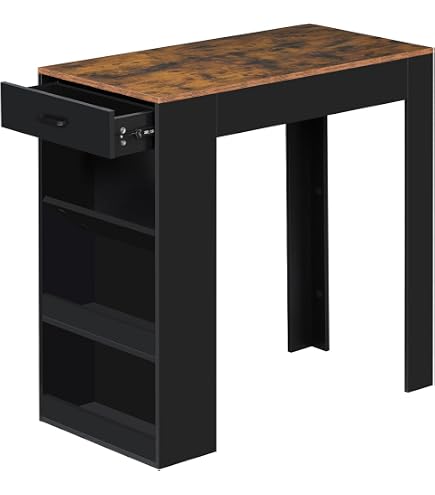 Tavolo Da Bar Repose Vicco - Dimensioni 57x117 Cm, Finitura Quercia Dorata E Gambe Antracite, Per Cucina E Sala Da Pranzo
