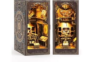 Strucwood Book Nook Miniaturowy zestaw muzeum astronomii Booknook Drewniany zestaw puzzli 3D dla dorosłych magiczne podpórki do książek domek dla lalek (Muzeum Astronomii)