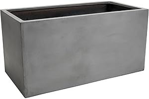 ‎VIVANNO VIVANNO Maxi Pflanztrog Pflanzkübel - 80x40x40 cm, Elegant im Beton-Design, Fiberglas, Frostsicher & Wetterfest, Ideal für Innen & Außen