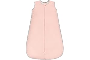 TURMIN Baby Sleeping Bag 1.5 Tog Baby Sleeping Bag 0-6 Months 100% Cotton Sleeveless Sleep Sack, Pink, S