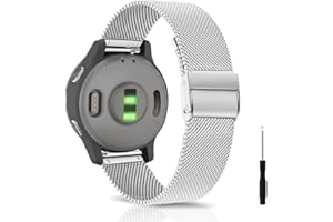 KeeFos Bransoletka kompatybilna z Garmin vívomove Trend/Garmin Venu Sq 2 / Venu Sq 2 Music/Venu 2 Plus/Move Sport, stal nierdzewna, metalowy pasek do zegarka, zapasowy pasek do zegarka Garmin Venu/ Venu Sq Music