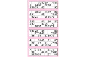 Lot de 600 tickets de bingo Jumbo par bloc 6 pour voir une variété de couleurs (rose)