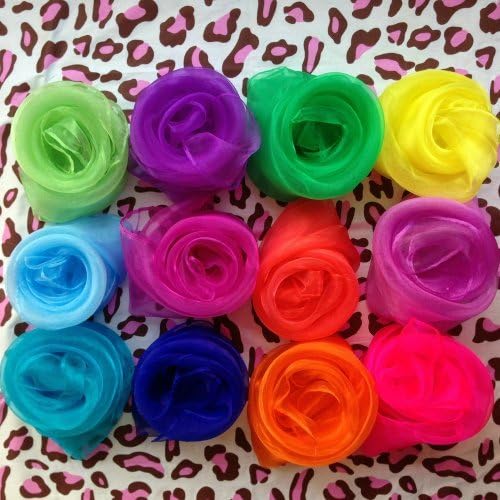 Ayygift Deluxe Juggling Scarves Magician Prop Set Of 12 Assorted Color 24 Square Hemmed