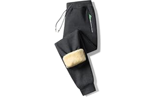 ZOXOZ Pantaloni Tuta Uomo Felpata Pile Foderato Fleece Termici Cotone Sportivi Joggers Pantaloni Cerniera Tasche Laterali