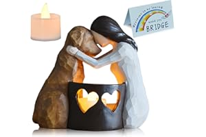 GENERIC Dog Memorial Gifts Candle Holder Pet Loss Candle Gifts Sculpted Hand-Painted Figure Sympathy gifts Decor for Grieving Pet Dog Owners