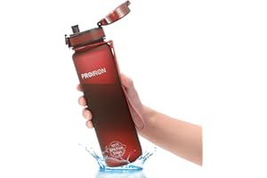PROIRON Botella de Agua 500ml para Niños, Deporte, Escuela- Botella Agua de Tritan con Filtro, A Prueba de Fugas, sin BPA (Rojo Oscuro)