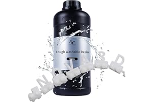 NOVA3D Tough Washable Resin Water Washable Resin LCD UV-Curing Resin 405nm Photopolymer Resin 3D Printer Photopolymer Resin High Toughness Easy Printing, Low Odor for LCD 3D Printer White 1000g