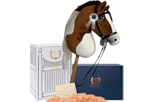 Ehrenpferd Hobby Horse Pferde Mädchen Geschenk -A3- Premium Steckenpferd & Hobby Horse Zubehör - Hobby Horse Pferde Spielzeug Set mit Stockpferd, Hobby Horse Trense & Hobby Horse Stall - Toffee