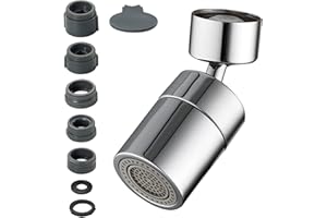 INCHANT Faucet Aerator 360° Swivel Kitchen Tap Aerator 2 Flow Faucet Extension Sprayer with Adapter for Kitchen Bathroom Sink Faucet Tap Big Angle Swivel Faucet Brass Aerator Water Saving Tap Attachment