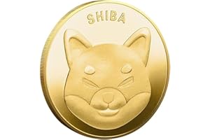 HARPIMER Moneda Shiba Inu Moneda Shiba Moneda Conmemorativa Dogecoin Moneda Color Tridimensional Edición de Coleccionista
