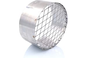 TYGERIX® Terminale Orizzontale in Acciaio Inox con Griglia per Scarico Fumi o Aspirazione Aria da 80 mm | per Stufe a Legna Pellet Caldaie Cappe | Resistente al Calore | Certificato | Il Top