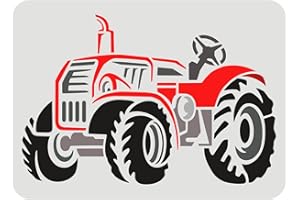 FINGERINSPIRE Farm Tractor Stencil 29.7x21cm Large Tractor Ride Drawing Stencil Plastic PET Vehicle Stencil for Wall Wood Fabric, DIY Art and Craft Stencils Country Farmhouse Home Decor
