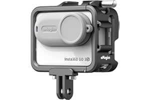 Rszfnjxry Aluminiumrahmen mit Objektiv, Silikonhülle für Insta360 GO 3S, Metall-Schutzhülle, langlebiges Gehäuse mit Kaltschuh-Halterung