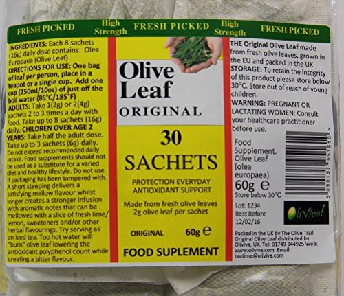 Oliviva Olive Leaf Tea - 30 Sachets - Caffine &amp; Tannin Free