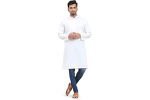 SKAVIJ Indischer Herren Kurta Lang – Baumwolle Tunika für Festliche Anlässe & Ethnische Mode