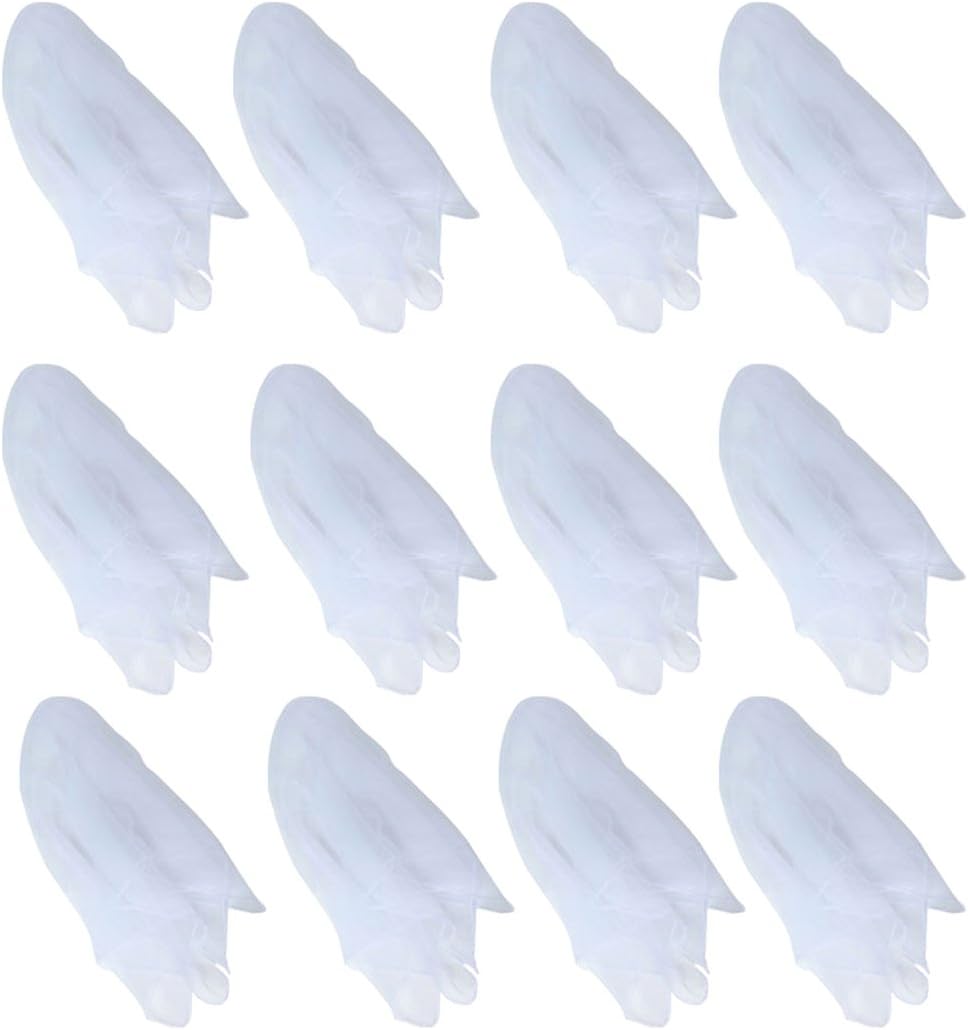 Hoerev Marca Malabares y pañuelos de Baile Paquete de 12 Aprox,40cm x 40cm,12 Blanco