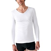Ysabel Mora Herren Thermo-Shirt Mit V-Ausschnitt – Langärmlig, Flauschig Gefüttert, Für Kalte Tage