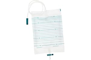 E&E MEDICAL SUPPLIES LTD. 25pcs Pack E&E 2000ml Urine Drainage Bags – Non Sterile Night Bag with T-Tap Valve and 85cm Tube Non-Latex Drainable Urinary Bedside Bags