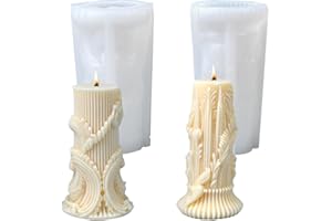Irtyif Stampi Per Candele,Stampi In Silicone Per Candele,2 Pezzi 3D Stampi Per Candele Fai Da Te,Stampi Silicone Per Candele,Forme per Colata in Silicone Per Realizzare Candele,Saponi,Artigianato