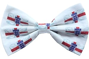 DOD.I_BOUTIQUE New Dogs Bow Tie Bowtie Football EURO Flag Paws England RED Elastic Band ACCESSORY Handmade UK (White flag Large)