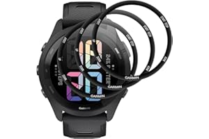 Beukei Pellicola Temperato per Garmin Forerunner 265, 3 pezzi Schermo Protettivo [HD Chiaro][Senza Bolle][Anti-Graffio] Vetro
