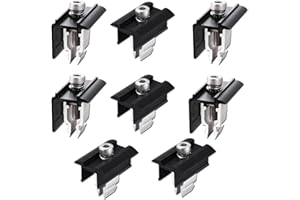 PARTSEE Support de panneau solaire - Pince centrale réglable - Type d'étrier de frein - 4 pièces et 4 pinces d'extrémité - Connectez 3 panneaux solaires pour hauteur du module encadré 30 à 45 mm