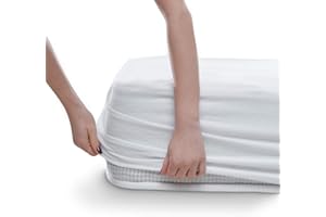 ‎ALREYA Alreya Wasserdichter Matratzenschoner Atmungsaktiv Schutz mit Rundumbezug 90 cm x 200 cm Matratzenauflage ohne Knistern, Baumwolle Matratzenschutz