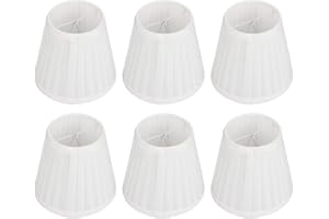HERCHR Juego de 6 Pantallas de lámpara pequeñas, Pantallas de lámpara de araña Clip on Lamp Shade para lámparas de Mesa Chandeliers Wall Floor Lamp Replacement