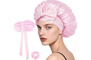 Loomify Satin Bonnet, Verstellbare Seidenhaube zum Schlafen, Doppelt Satin Schlafmütze für Nacht Schlaf, Schlafhaube Seide mit Gummizug für Damen und Mädchen