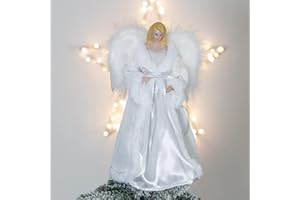 The Christmas Workshop 71099 nakładka na choinkę anioła / 30 cm wysoki/biała diamentowa sukienka / dekoracja świąteczna do wnętrz