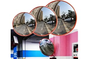 BRIEFNESS Safety Mirror with Bracket, 130 Degree Wide Angle Security Mirror Outdoor Indoor Burglar Safurance, Traffic Signal Convex Mirror for Roadway Safety Blind Spots 30CM