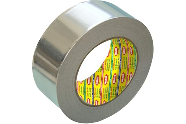 Mario Aluminium Foil Tape Silver Tape , 48mm (2 inch) Width, 20 mtr Length 1 Roll Heavy-Duty Foil Tape for Air Duct Sealing, HVAC, AC Ducting, Pipe Insulation & High-Temperature Applications