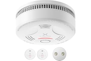 X-Sense Detector de humo con batería de 10 años y soporte magnético, detector de incendios, certificado TÜV Rheinland, con función de silencio y autoprueba, SD11, 2 unidades