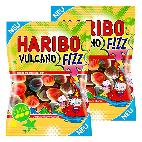 Haribo Vulcano Fizz, Sauer, Fruchtgummi, Gummibärchen, Weingummi, Süßigkeit, Tüte, 350g
