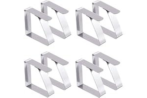 YAAVAAW 8 Pack Outdoor Tablecloth Clips for Thick Tables & Thin Tables - Stainless Steel Tablecloth Holders Clips for Outdoor & Indoor Tables, Table Cover Clips for Picnics,Parties,Weddings,Dinners,Schools