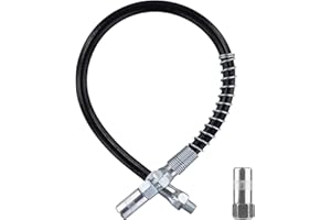 NQEUEPN Grease Gun Accessory Kit, 18 Inch Spring Flex Hose with Grease Gun Coupler 8000PSI 1/8" NPT Threads Grease Gun Fittings