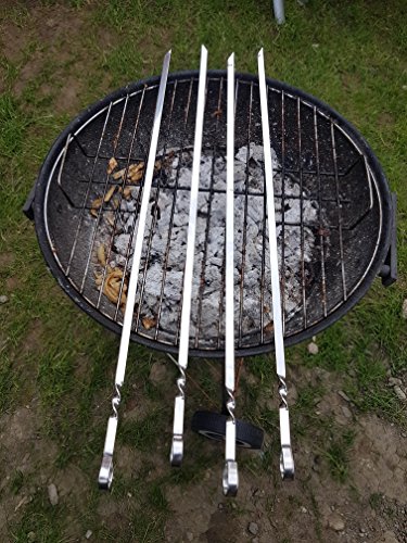 10 STÜCK Edelstahl BBQ Grillen Kabob Skewers. Länge: 60 cm, Breite: 1 cm, ca. 2 mm dick für alle Grill braucht. - 3