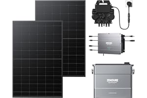 ZENDURE SUPERCHARGED Zendure SolarFlow, stazione elettrica per balcone, HUB 1200 con ingresso solare 1000 W, AB2000S con capacità 1920Wh, con APsystems EZ1 Micro inverter, pannelli solari 840W