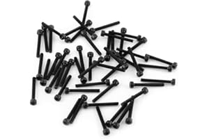 Juego de tornillos de cabeza hueca, Akozon Tornillos de cabeza hexagonal negra M3 Aleación de grado 12.9 Acero carbono(M3*25mm,Fully Threaded-50 pcs)