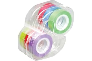 Lee Products Co. Removable Highlighter Tape, 1 Roll of Each of 6 Standard Colors, 1/2-Inch Wide x 720-Inch Long, With Dispenser (13888), Multi