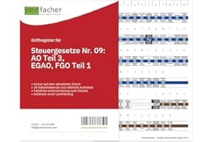 ‎STEINFACHER Steinfacher Griffregister für STEUERGESETZE Nr. 09: AO Teil 3, EGAO, FGO Teil 1