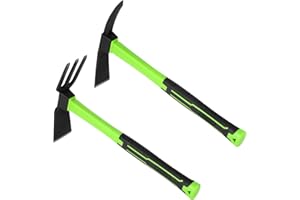 NAUKII 2pcs Spitzhacke 38cm Gartenhacke rutschfeste Komfortgriffe für Gartengeräte Spaten Garten