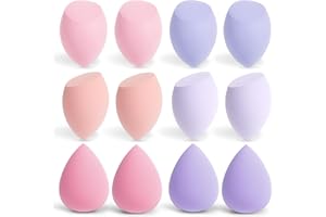 AiQInu 12 stück Make Up Schwamm, Foundation Beauty Blender, Makeup Sponge Set, Beauty Sponge für Flüssiges Foundation Puder, Foundation Puff Kosmetik Werkzeug